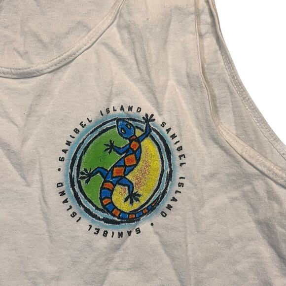 Sanibel island Men’s Small‎ White Tank Top Destination Florida Workout Beach - Picture 1 of 9